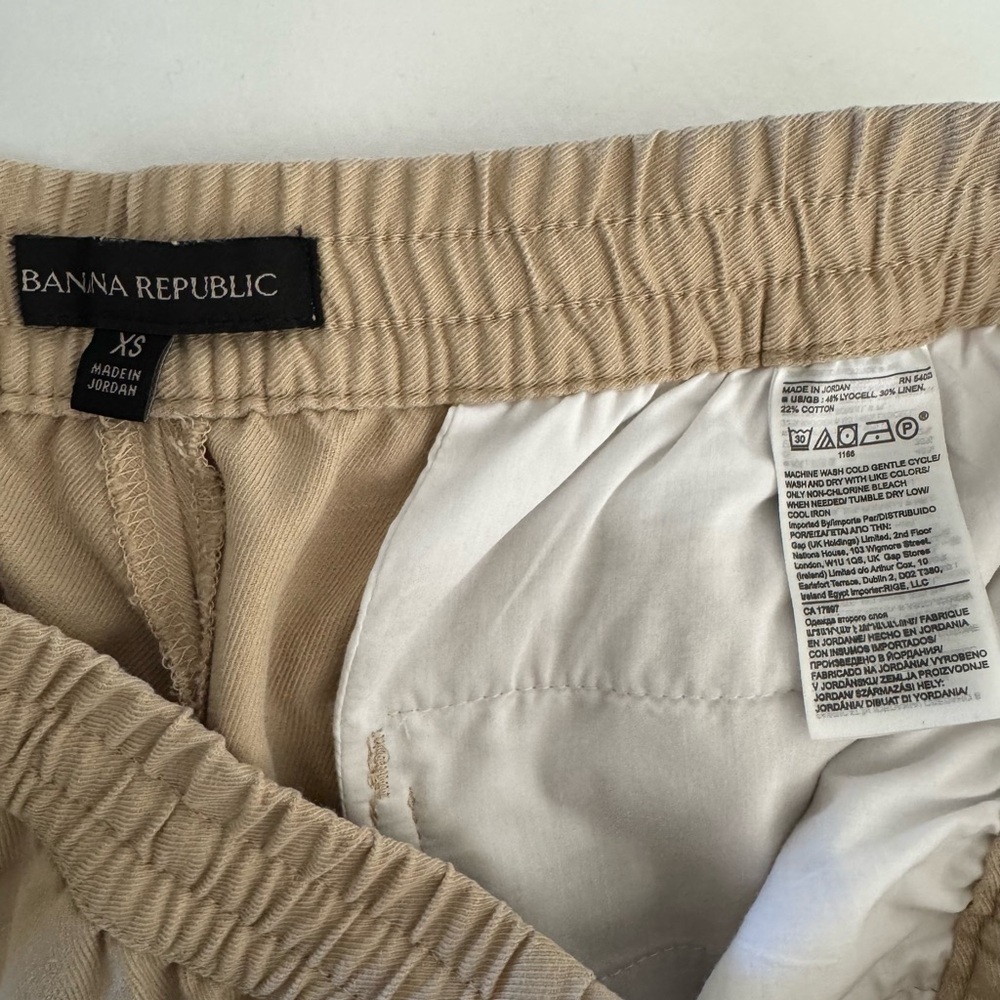 Banana Republic women’s beige ankle crop linen cotton blend pants size XS - Picture 4 of 5